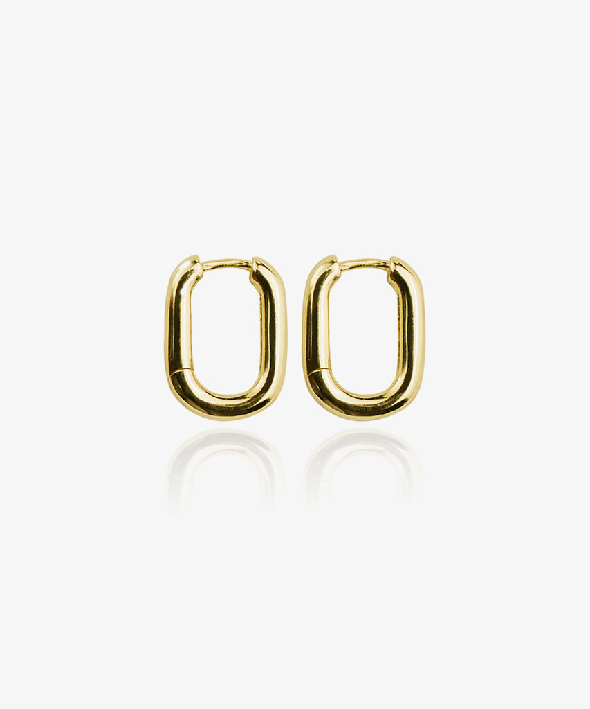 18k gold plated A V O C A  MINI earrings on white background 