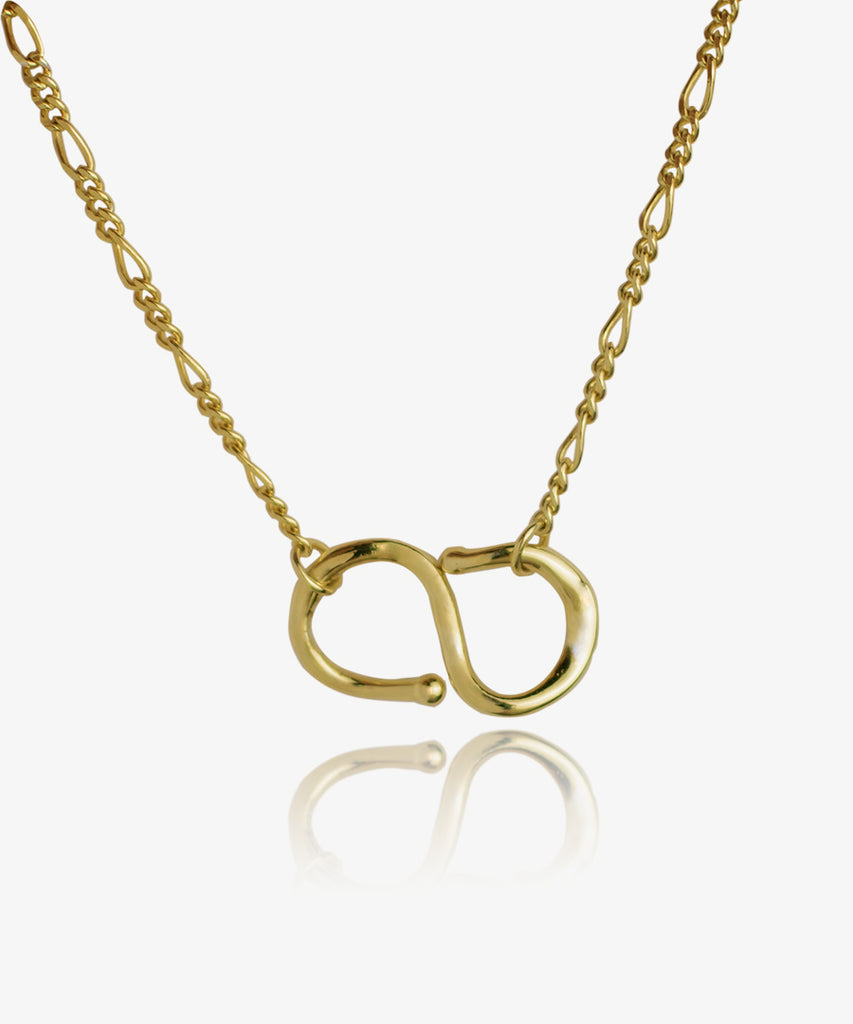 Gold Vermeil INFEY gold plated 925 necklace on white background