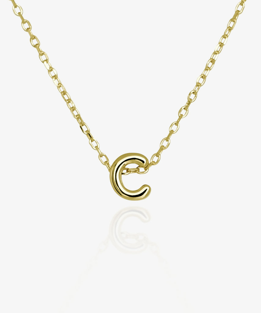 18k gold plated C initial letter alphabet necklace