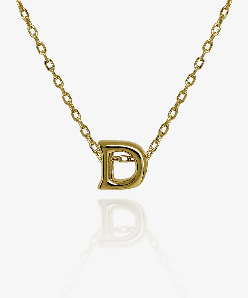 18k gold plated D initial letter alphabet necklace