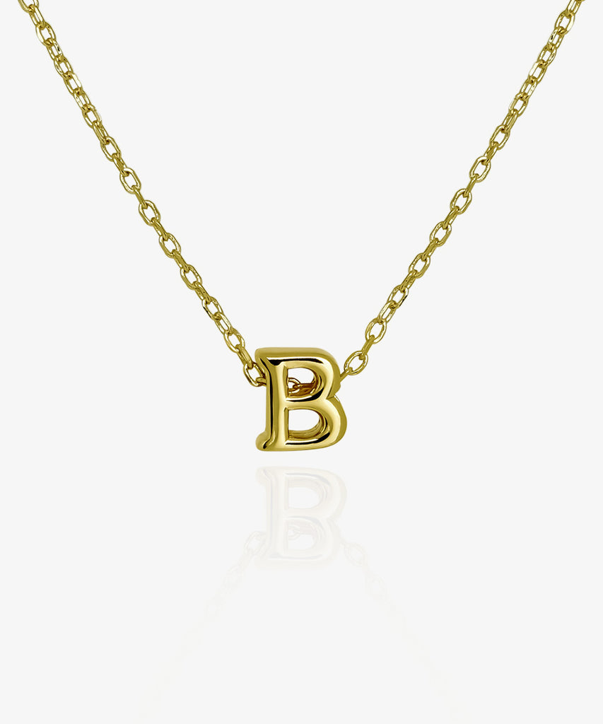 18k gold plated B initial letter alphabet necklace