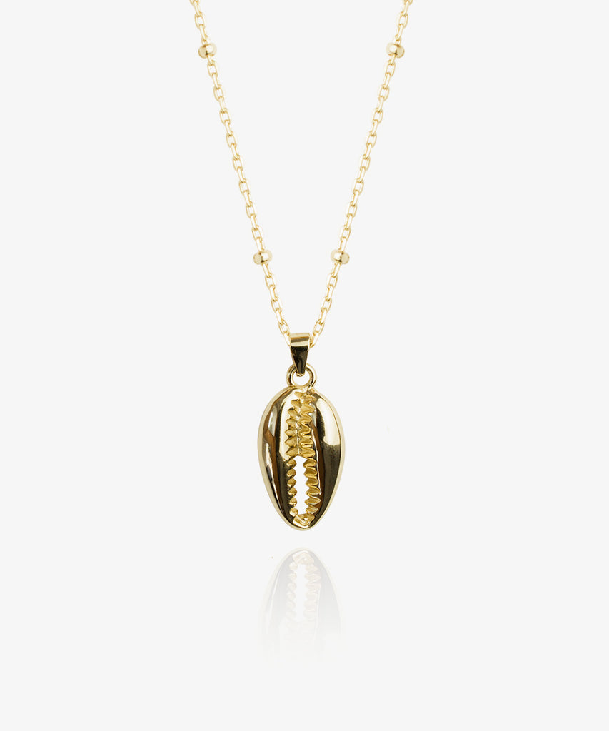 Cowrie Necklace on white background